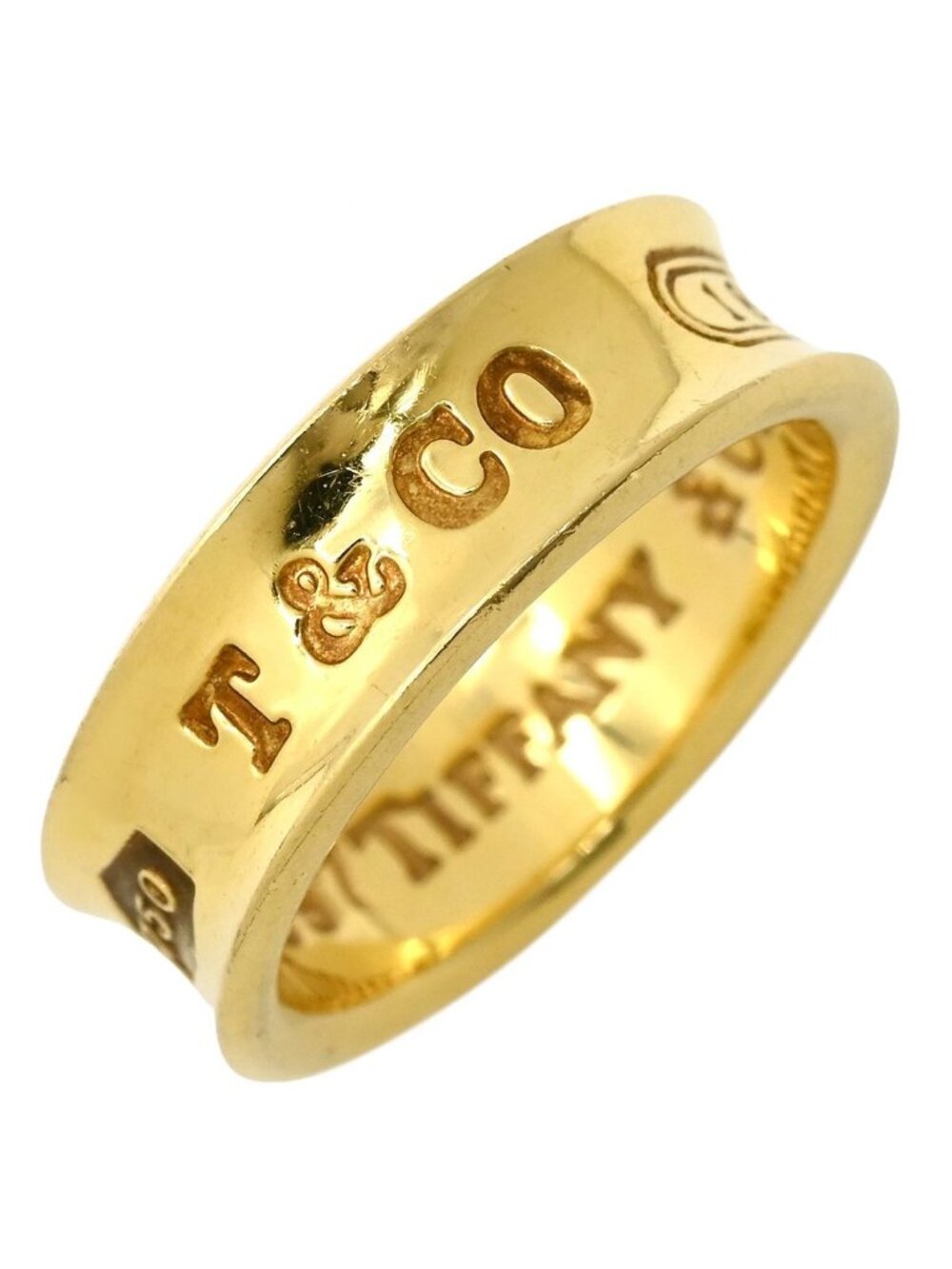 Tiffany & Co 1837 Ring Narrow Yellow Gold T& 18K Logo